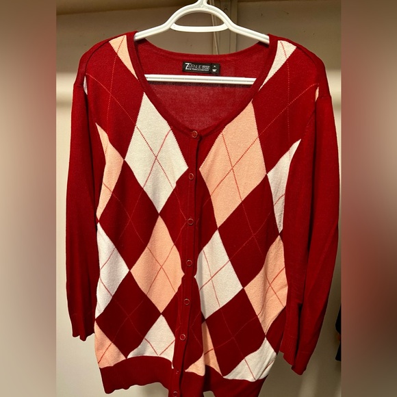 Women’s NY & Co. 7th Avenue Cardigan Argyle Sweater - Picture 1 of 4